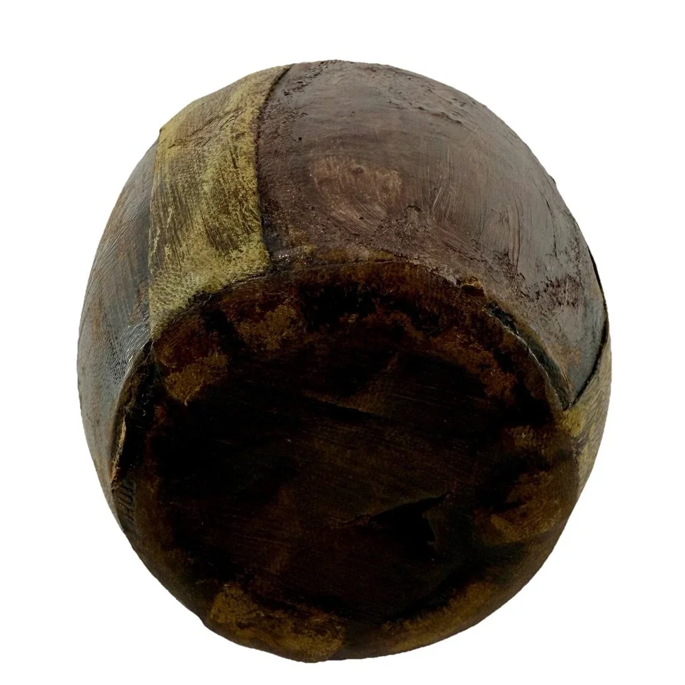 Vintage Italian Leather Covered‎ Bottle w Stopper Handcrafted Art Decor 13